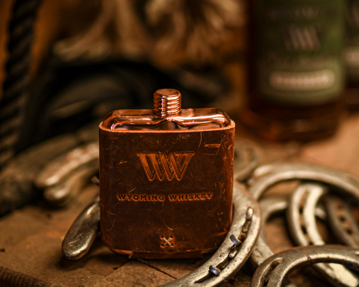 Flask on table