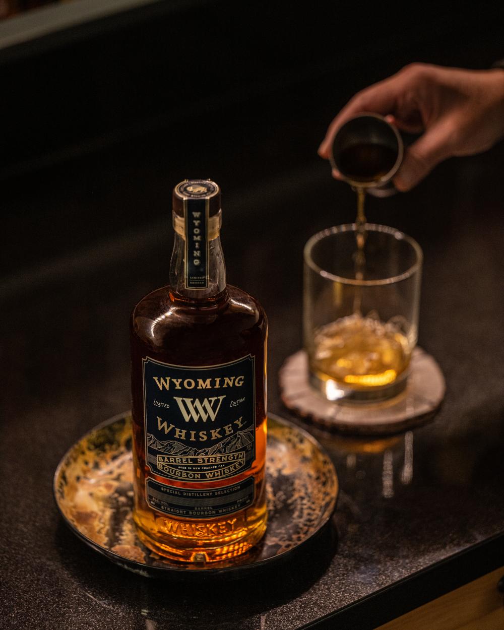 Barrel Strength Whiskey with a glass of whiskey