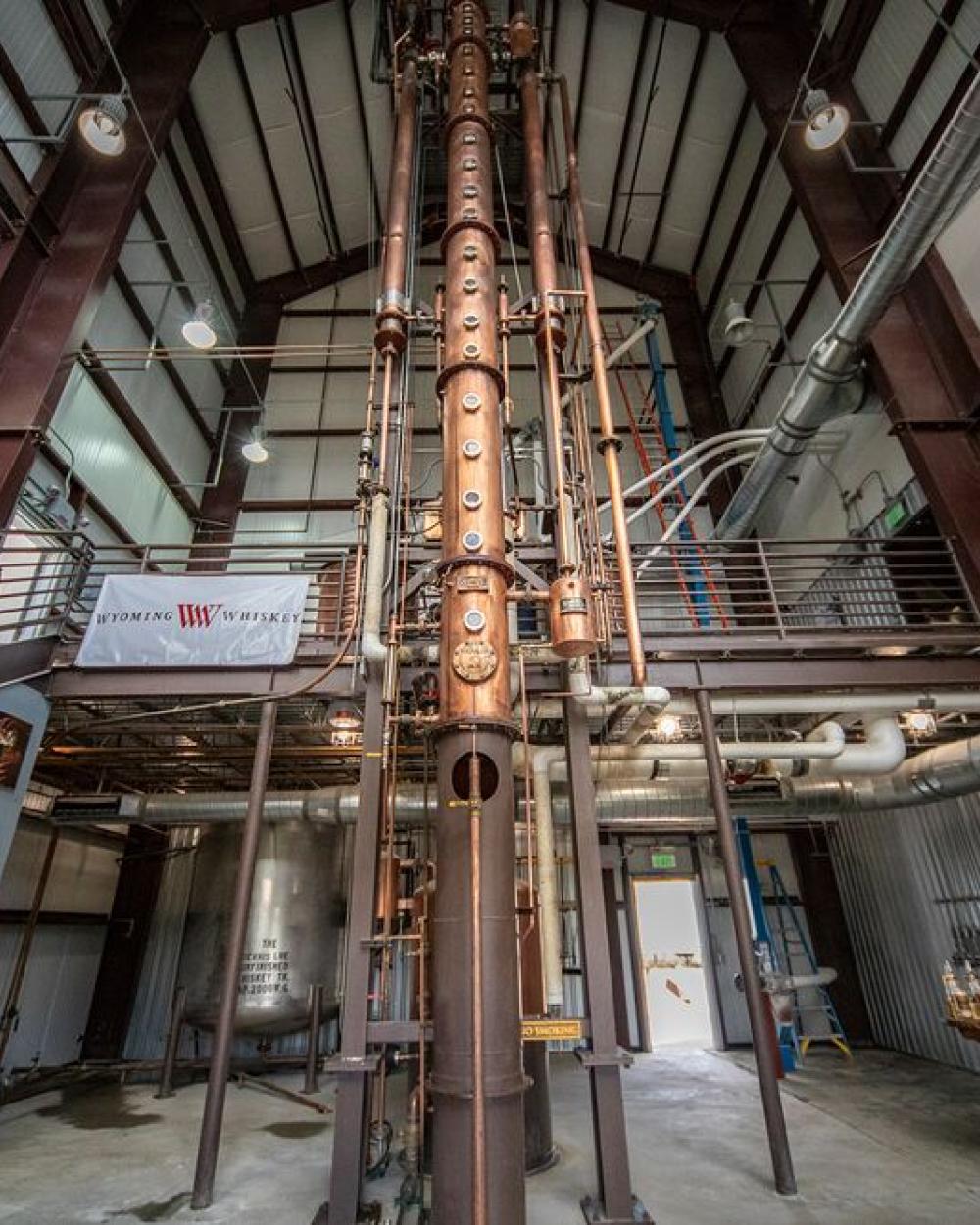 A Whiskey still in a large room