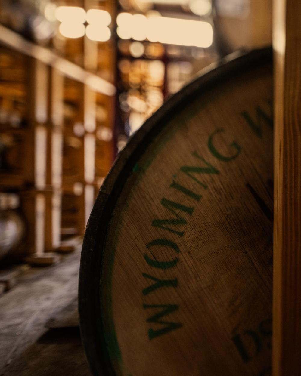 Wyoming Whiskey Barrel in Rickhouse